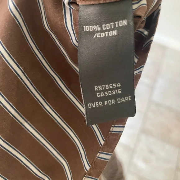 Men’s Abercrombie & Fitch Shirt, Size M, Striped Brown, Great Condition - Picture 6 of 7